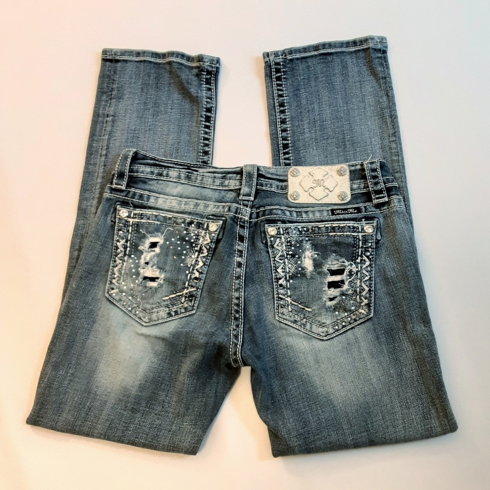 Miss Me Straight Leg Distressed Jeans Size 29